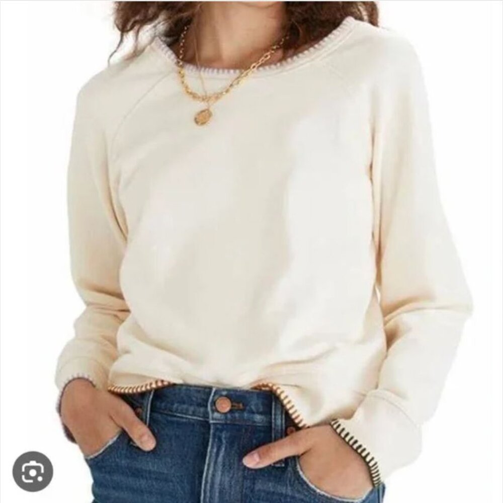 Madewell Cream Long Sleeve Sweatshirt